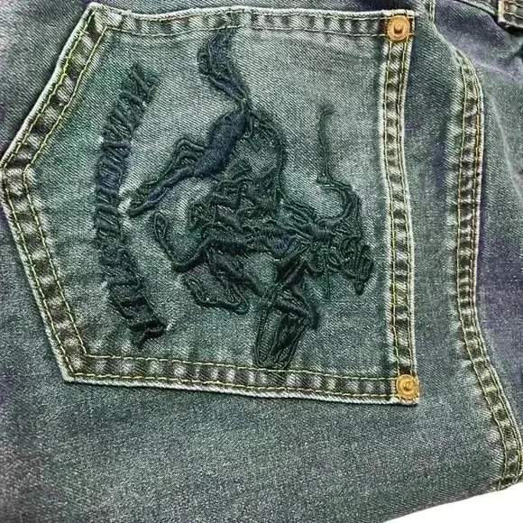 Winchester American Sz36 Men Jeans Stars And Strips Western Classic - Picture 13 of 15